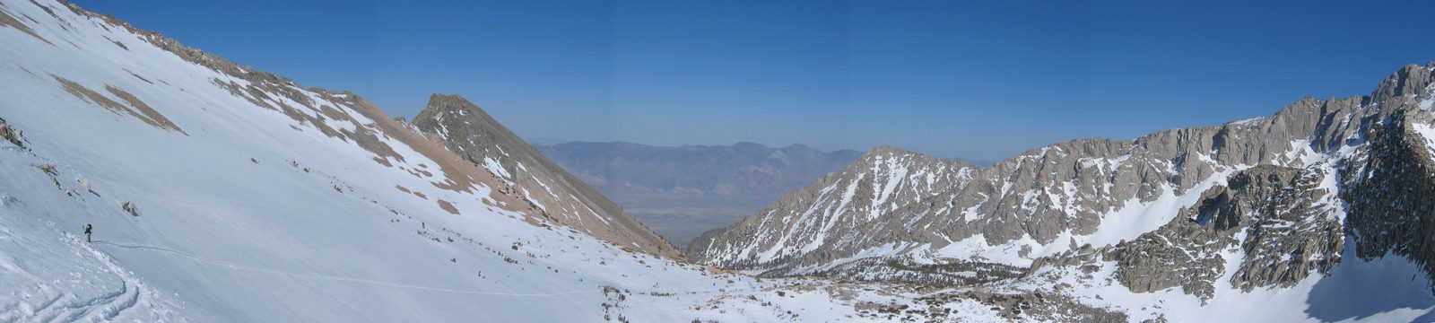 John trekking up to Kearsarge Pass from the west.
